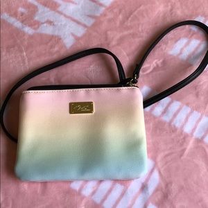 Betsey Johnson rainbow cross body minibag